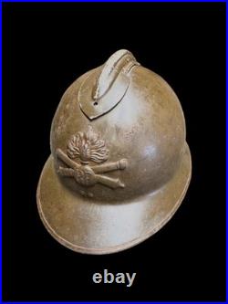 Casque militaire adrian 1WW + plaque vétéran cuivre