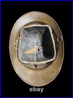 Casque militaire adrian 1WW + plaque vétéran cuivre