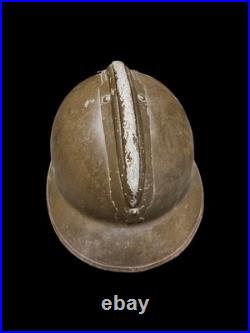 Casque militaire adrian 1WW + plaque vétéran cuivre