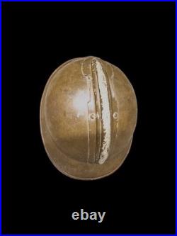 Casque militaire adrian 1WW + plaque vétéran cuivre