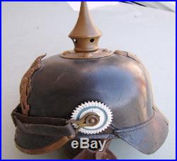 Casque pointe BAVAROIS IR 21 original 1GM WW1 spiked helmet pickelhaube SUPERB