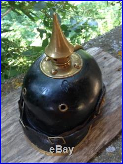 Casque pointe OLDENBURG marqué IR91 original 1GM WW1 spiked helmet pickelhaube