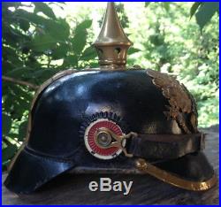 Casque pointe OLDENBURG marqué IR91 original 1GM WW1 spiked helmet pickelhaube