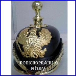 Casque prussien allemand Pickelhaube en cuir laiton casque portable de la