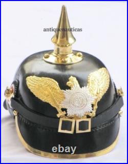 Casque prussien impérial allemand PickelhaubeI laiton cadeau Halloween et Noël