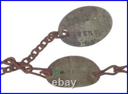 Ceinturon cuir 1903/14 riveté avec plaques d'identité identifiées 74/5ème RI WW1