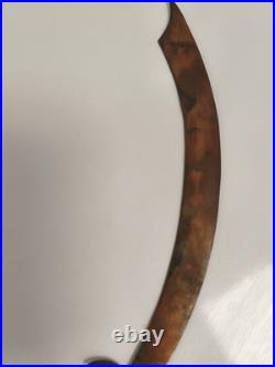 Coupe-papier ancien militaria 1916, grande lame courbe, finition aspect cuivre W