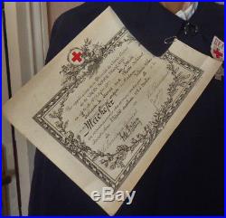 Croix Rouge Infirmiere Hopital Moulins N°8 1917 UNIFORME Diplome Médaille