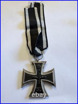 Croix de Fer 2e Classe 1914 WW1 Originale + Ruban Eisernes Kreuz EK2