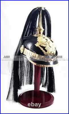 Cuir Allemand Pickelhaube Casque Prussien Casque WW1 Casque Vintage Handmade