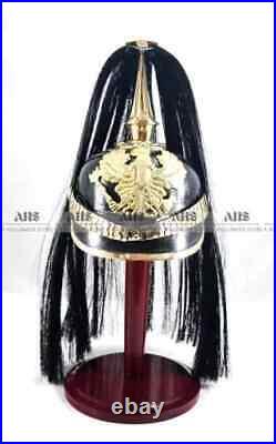 Cuir Allemand Pickelhaube Casque Prussien Casque WW1 Casque Vintage Handmade