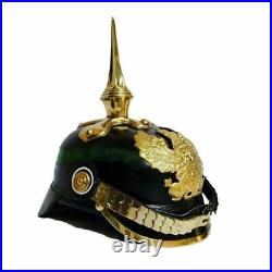 De Collection Allemand Cuir Pickelhaube Casque Impérial Officer S Grade Prussien