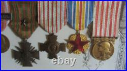 Dec7632 Cadre Souvenir Medailles Soldat 103°ri 1914-1918 Blessé Verdun Ww1