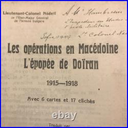 Dedicacé Lt-COLONEL NEDEFF opérations Macédoine. L'épopée de Doïran 1915 1918