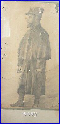 Dessin Guerre 14 18 Louis Leclabart (1876 1929) Ww1 Sculpteur Monument 1915