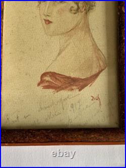 Dessin de poilu 1917 Champagne caporal 14-18 artisanat de tranchée trench art