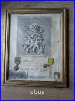 Diplôme Mort pour la France 1915 Croix de Guerre Photos Poilu 15e RI WW1