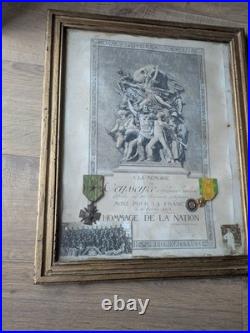 Diplôme Mort pour la France 1915 Croix de Guerre Photos Poilu 15e RI WW1