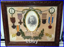 Diplôme avec médailles soldat 124éme + 114éme RI ww1