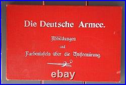 Doc livre Allemand Deutsche Armee Abbildungen farbentafeln uniformirung Casque