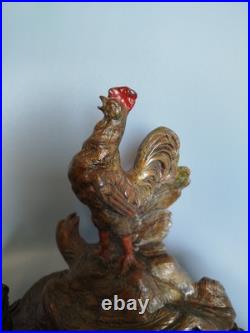Double Encrier Patriotique Coq Terrassant aigle Guerre WW1 signé Auguste Bossu