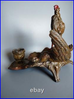 Double Encrier Patriotique Coq Terrassant aigle Guerre WW1 signé Auguste Bossu