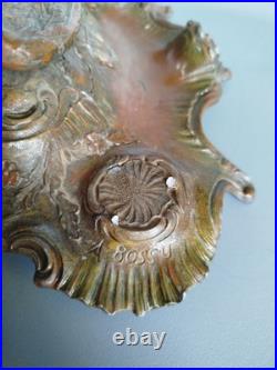 Double Encrier Patriotique Coq Terrassant aigle Guerre WW1 signé Auguste Bossu
