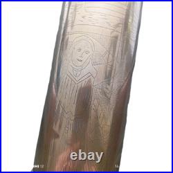 Douille d'obus gravée Meknès 1913 Maroc Trench Art colonial décor Tournant