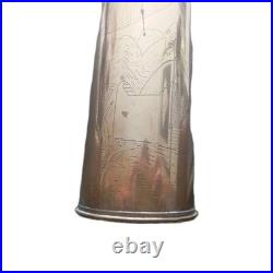 Douille d'obus gravée Meknès 1913 Maroc Trench Art colonial décor Tournant