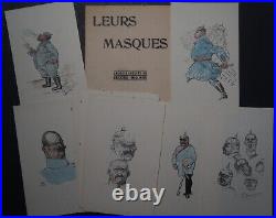 EUDORE MISONNE LEURS MASQUES 1916 1917 16 Impressions Signés
