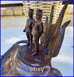 Encrier patriotique 1919 signé Brossy