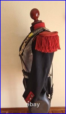 Ensemble Cuirassier Français XIXe Tunique Cuirasse, Équipement, Gourde, Jumelles