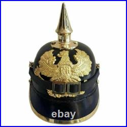Ensemble De 2 Pcs WW2 Allemand Pickelhaube Cuir Officer Casque WW1 Casque