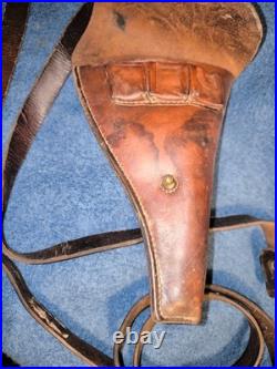 Étui cuir revolver 1892 simplifié ceinture spéciale dragonne poilu ww1 1914 1918