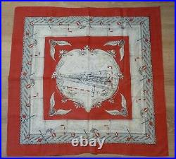 Foulard mouchoir d'instruction pour CHEMINS de FER, trains original vers 1900