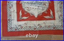 Foulard mouchoir d'instruction pour CHEMINS de FER, trains original vers 1900