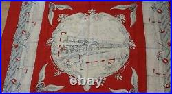 Foulard mouchoir d'instruction pour CHEMINS de FER, trains original vers 1900