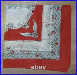 Foulard mouchoir d'instruction pour CHEMINS de FER, trains original vers 1900