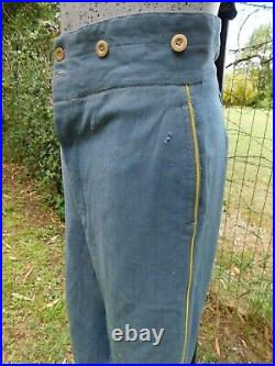 France 14-18 Pantalon Droit Bleu Horizon Officier Sous-officier Trousers Ww1