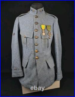 France Vareuse Sous-officier Adjudant 1 Cie 161 RI Infanterie Mod 14 Ww1 Poilu