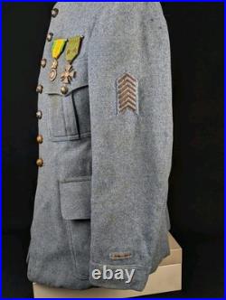 France Vareuse Sous-officier Adjudant 1 Cie 161 RI Infanterie Mod 14 Ww1 Poilu