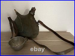 Gourde bidon mdl 1877 WW1 housse bleu horizon poilu tranchée casque cartouchière