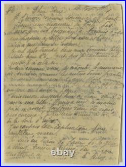 Guerre 1914-18. Lettre écrite sur la toile d'un avion allemand descendu à Arrans