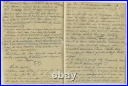 Guerre 1914-18. Lettre écrite sur la toile d'un avion allemand descendu à Arrans