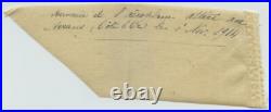 Guerre 1914-18. Lettre écrite sur la toile d'un avion allemand descendu à Arrans