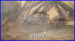 Guerre 1916 h/toile Poste observation Anglais dans les Flandres Militaire signé