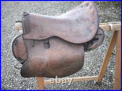 Harnachement 1874 superbe selle 6 rivets datée 1915 cuir fauve cavalerie ww1