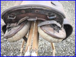 Harnachement 1874 superbe selle 6 rivets datée 1915 cuir fauve cavalerie ww1