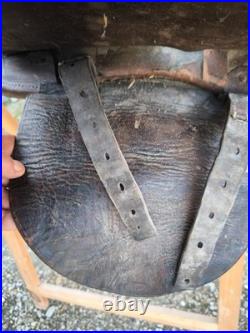 Harnachement 1874 superbe selle 6 rivets datée 1915 cuir fauve cavalerie ww1