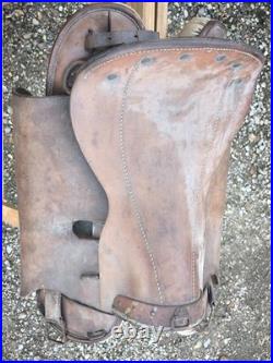 Harnachement 1874 superbe selle 6 rivets datée 1915 cuir fauve cavalerie ww1